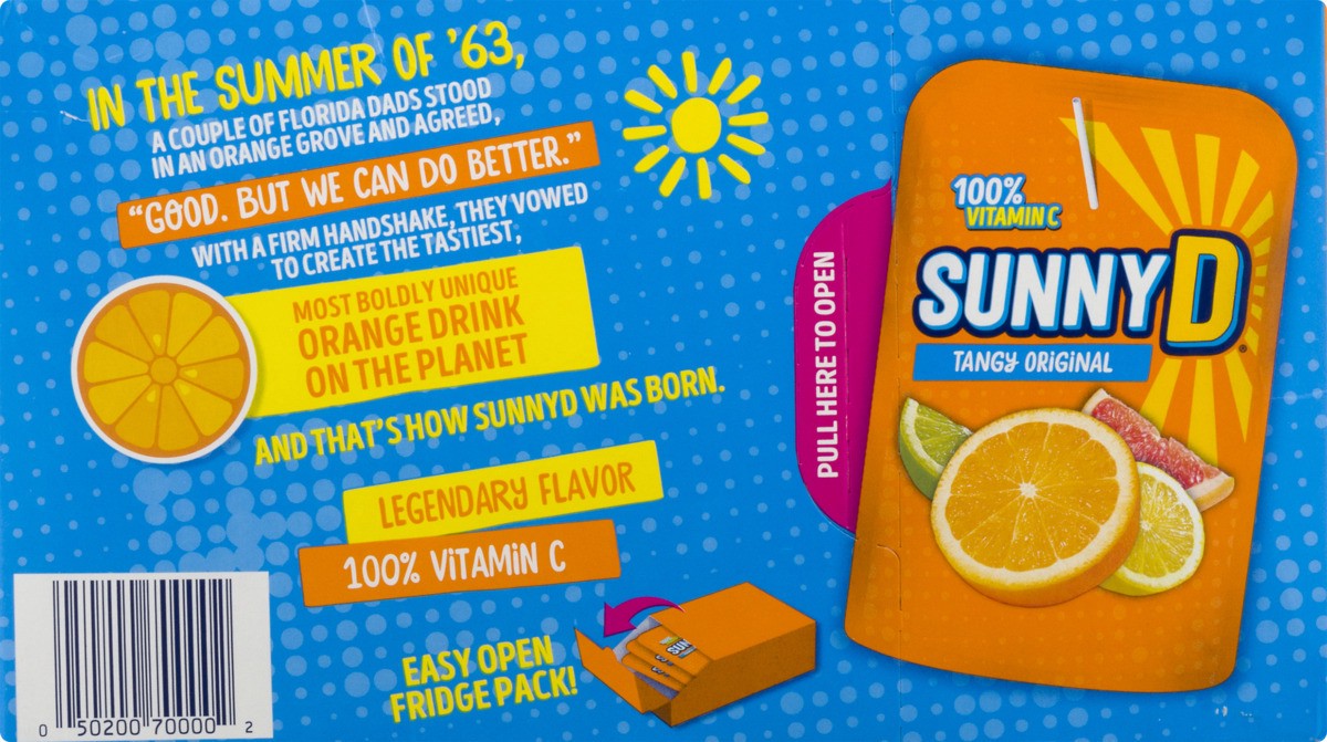 slide 4 of 11, Sunny D Orange Tangy Original 10 - 6 fl oz Pouches, 10 ct