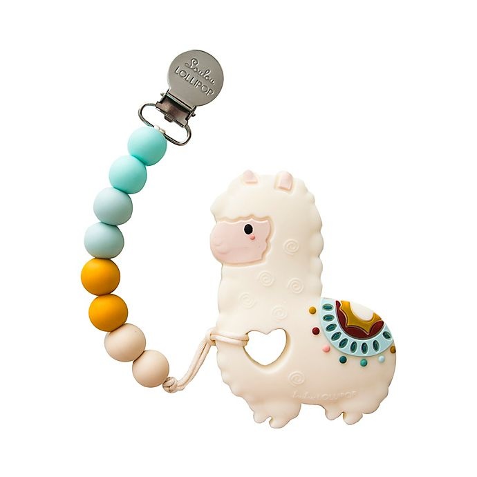 slide 2 of 8, Loulou Lollipop Llama Teether with Clip, 1 ct