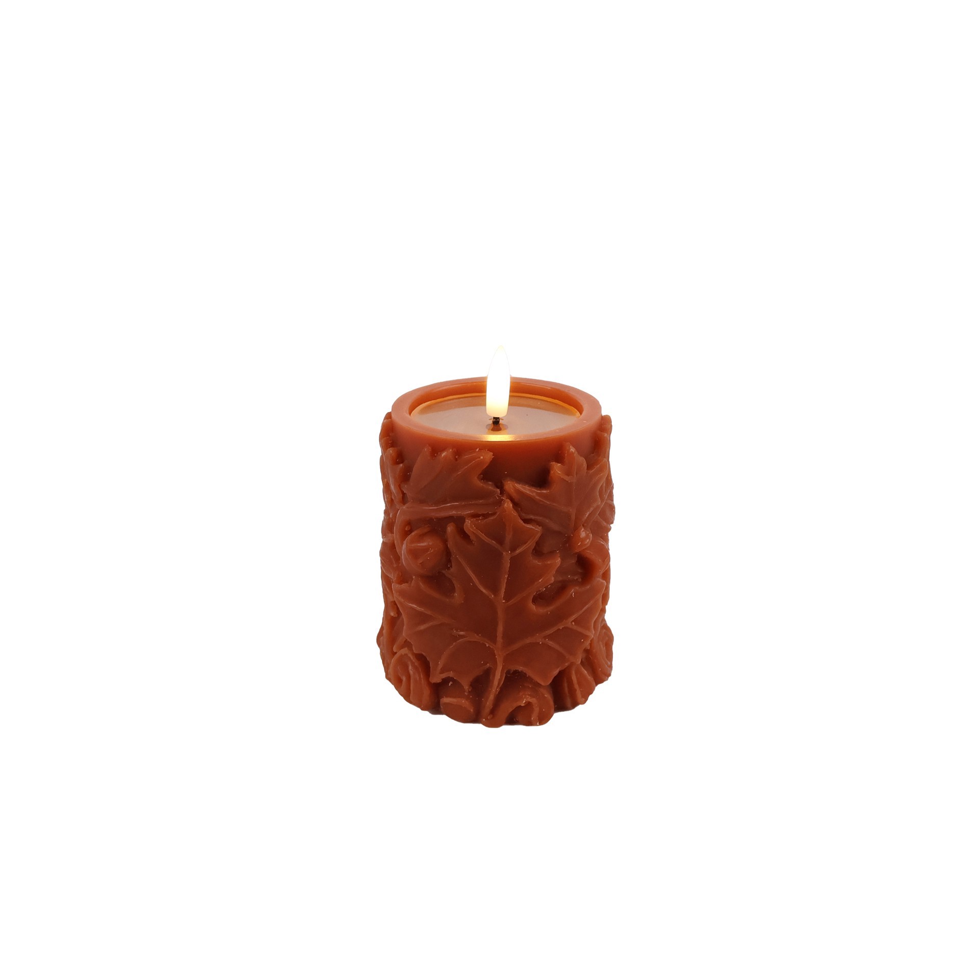 slide 4 of 4, 4" Maple Leaf Led Pillar Candle By Ashland, 3.5 in x 3.5 in x 4 in