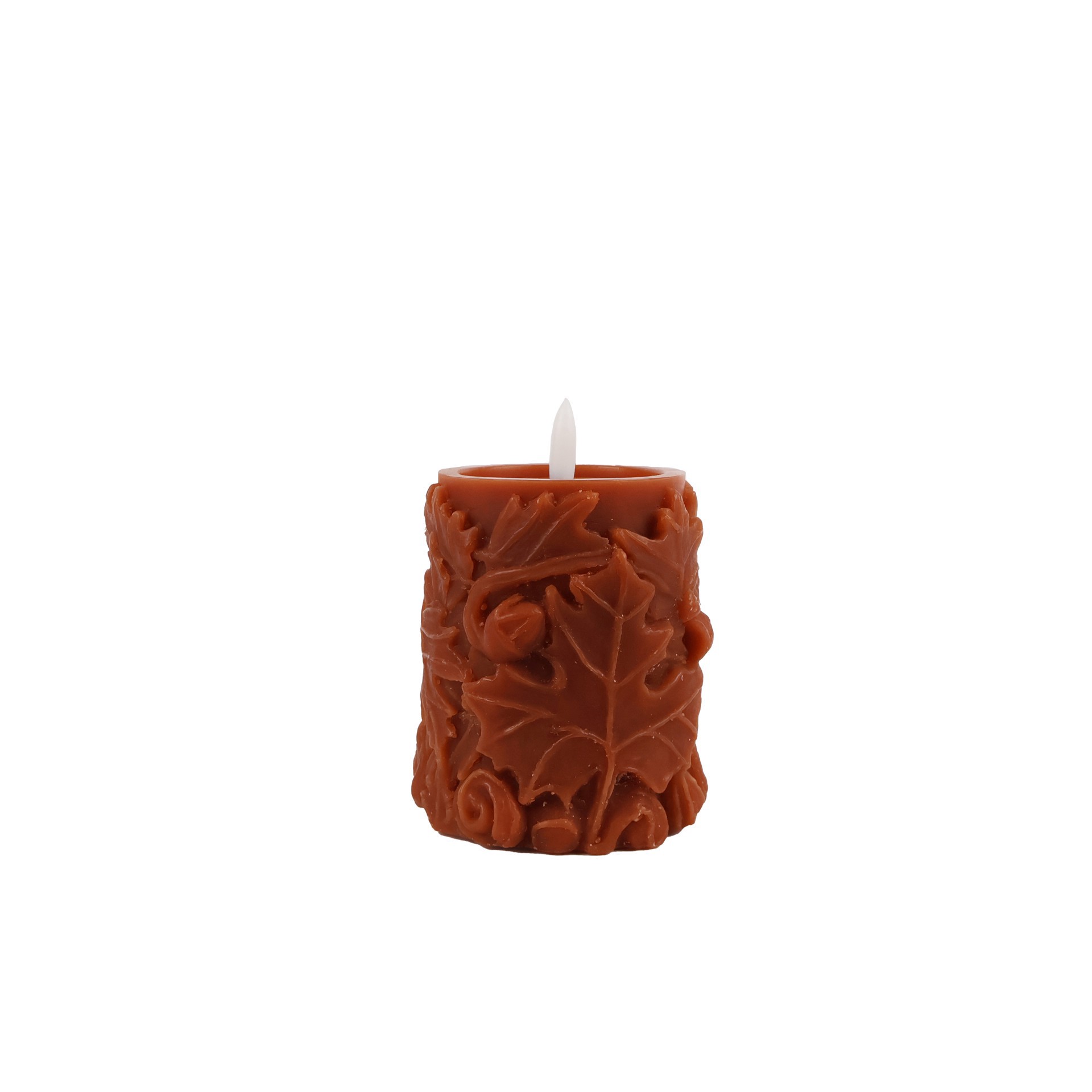 slide 3 of 4, 4" Maple Leaf Led Pillar Candle By Ashland, 3.5 in x 3.5 in x 4 in