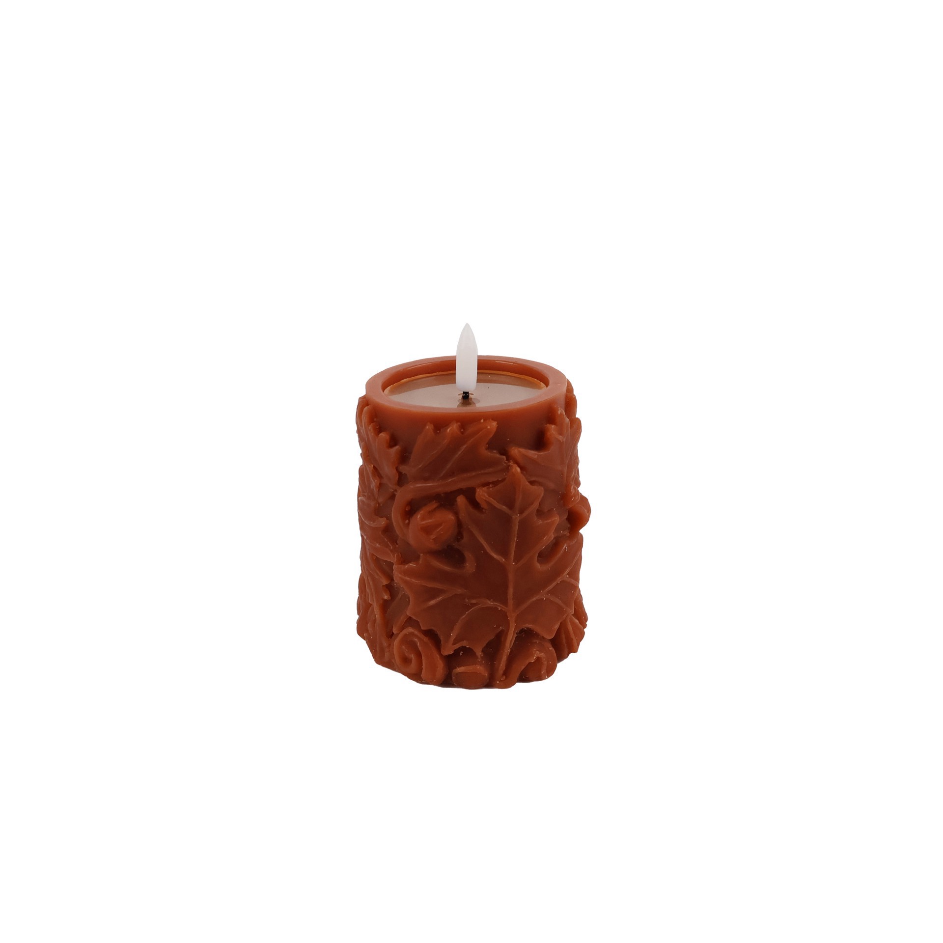 slide 2 of 4, 4" Maple Leaf Led Pillar Candle By Ashland, 3.5 in x 3.5 in x 4 in