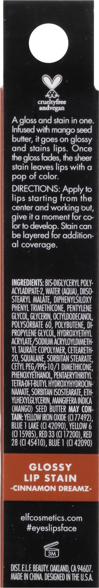 slide 12 of 12, e.l.f. Glossy Lip Stain Cin Dreamz, 0.1 oz