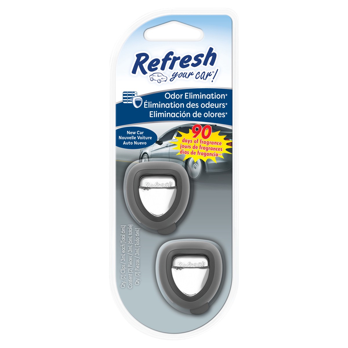 slide 1 of 4, Refresh Your Car! Odor Elimination 2 - 3 ml Packs, 2 ct