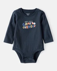 Carter's Baby Boy Cotton Long-Sleeve Graphic Bodysuit - Navy Blue, 24M