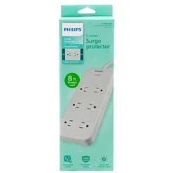 Philips 6-Outlet Surge Protector 8 ft White