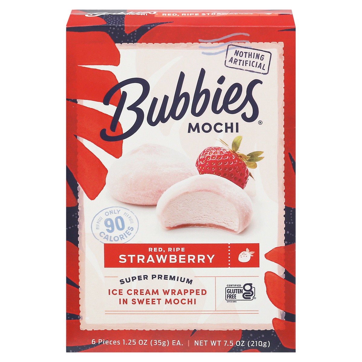 slide 1 of 9, Bubbies Hawaii Mochi Strawberry Premium Ice Cream, 6 ct; 1.25 oz