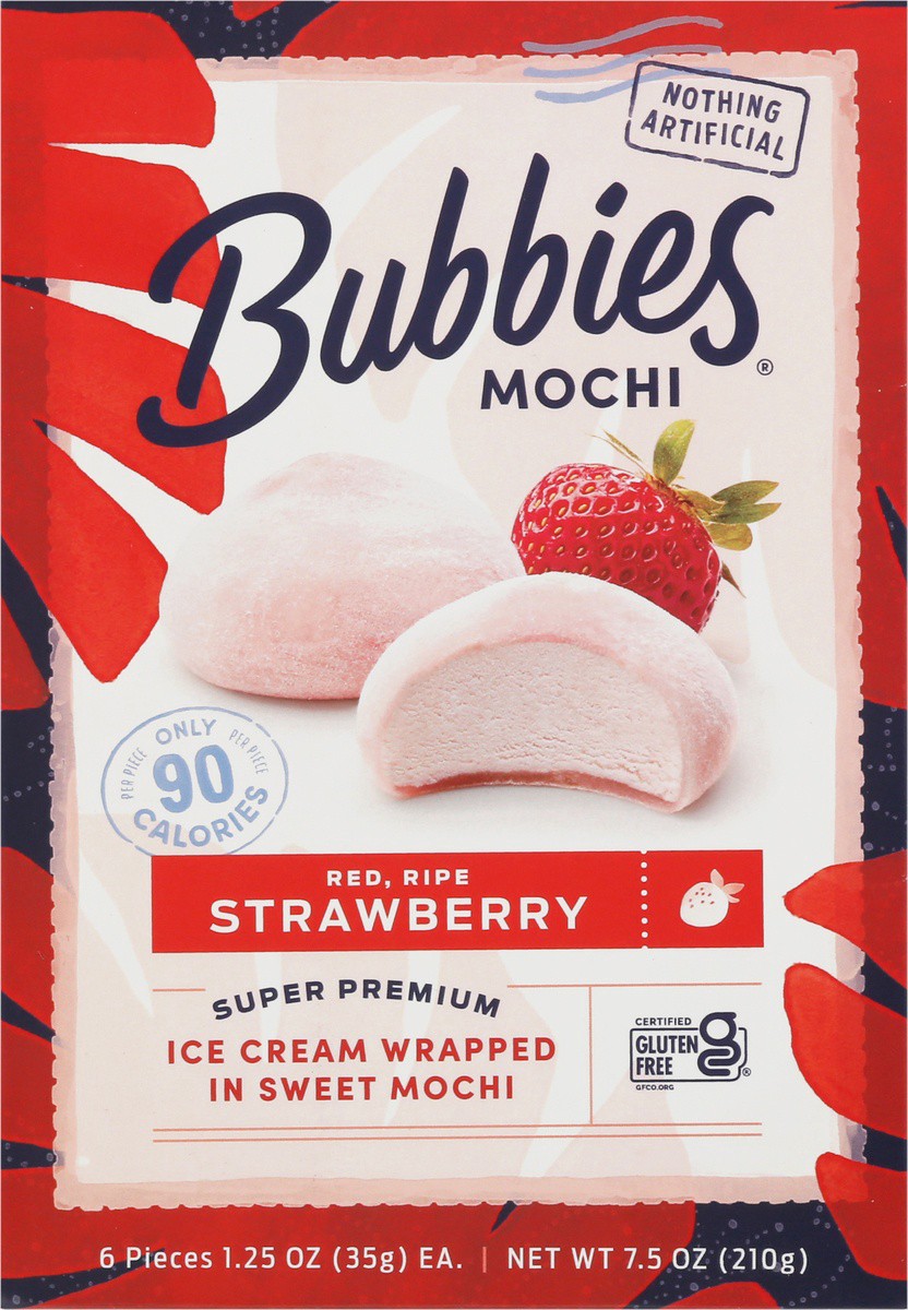 slide 6 of 9, Bubbies Hawaii Mochi Strawberry Premium Ice Cream, 6 ct; 1.25 oz