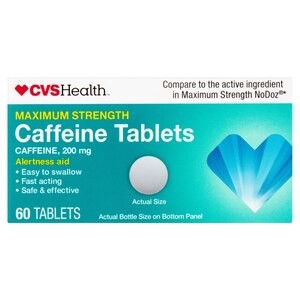 slide 1 of 1, CVS Health Maximum Strength Caffeine 200 Mg Tablets, 60 Ct, 1 ct
