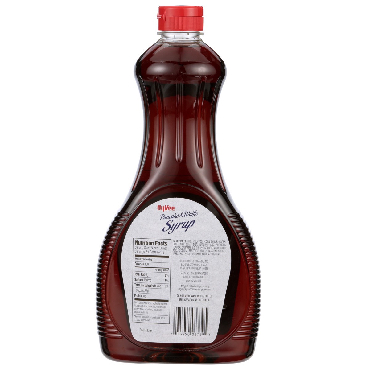 slide 8 of 8, Hy-vee Lite Pancake & Waffle Syrup, 36 fl oz
