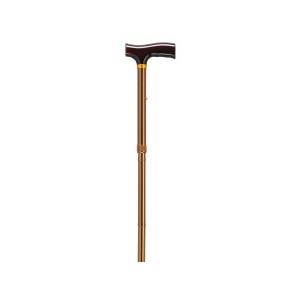 slide 1 of 1, Drive Medical Lightweight Adjustable Folding Cane With T Handle, Bronze, 1 ct