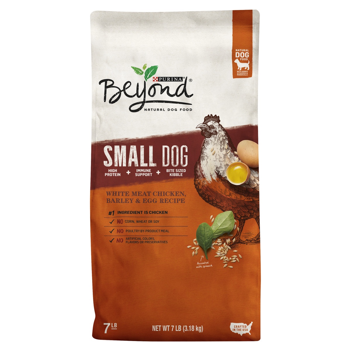 slide 1 of 9, Purina Beyond Small Dog White Meat Chicken, Barley & Egg Recipe Adult Dry Dog Food, 7 lb