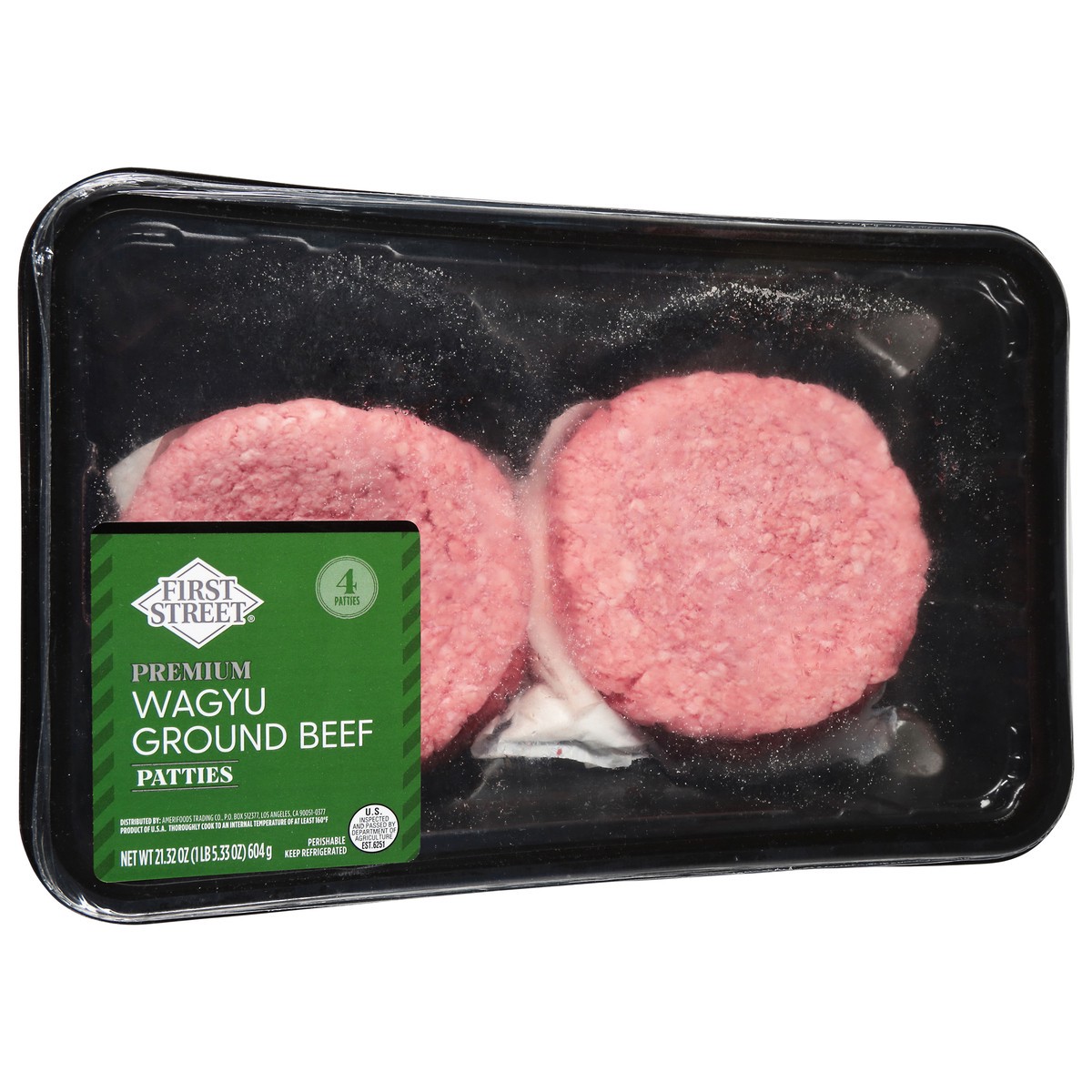 slide 2 of 4, First Street Wagyu Ground Beef Patties 75/25, 21.32 oz