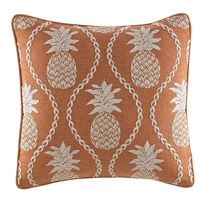 slide 1 of 2, Tommy Bahama Batik Pineapple Square Throw Pillow - Coral, 1 ct