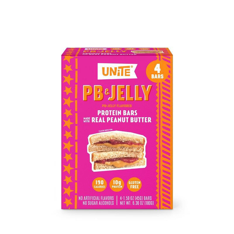 slide 1 of 7, Unite Foods Unite PB & Jelly Protein Bar - 6.36oz/4ct, 6.36 oz, 4 ct