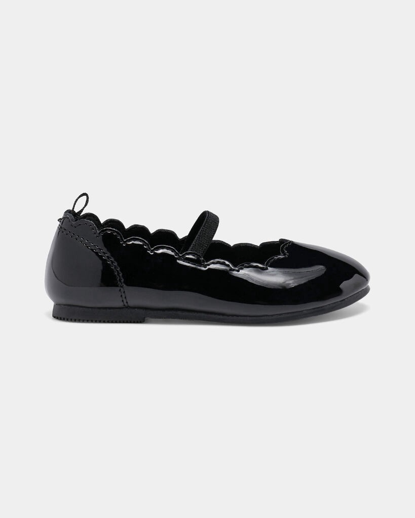 slide 5 of 6, Carter's Carters Toddler Girl Scallop Edge Shiny Dress Shoes - Black Black 10, 1 ct