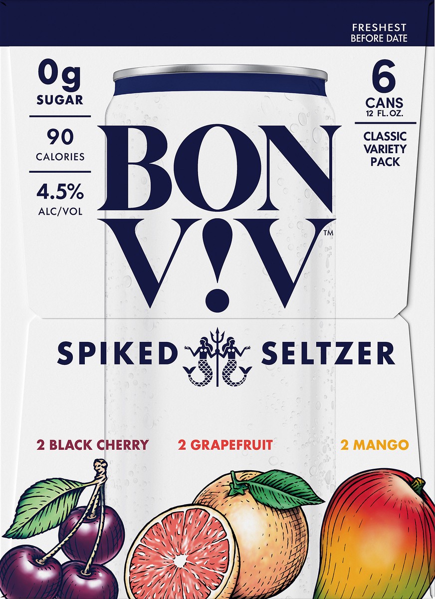 slide 3 of 10, Bon Viv Classic Variety Pack Spiked Seltzer 6 ea, 6 ct; 12 oz