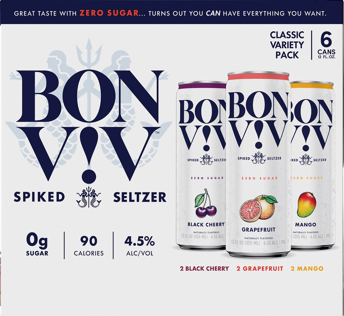 slide 6 of 10, Bon Viv Classic Variety Pack Spiked Seltzer 6 ea, 6 ct; 12 oz