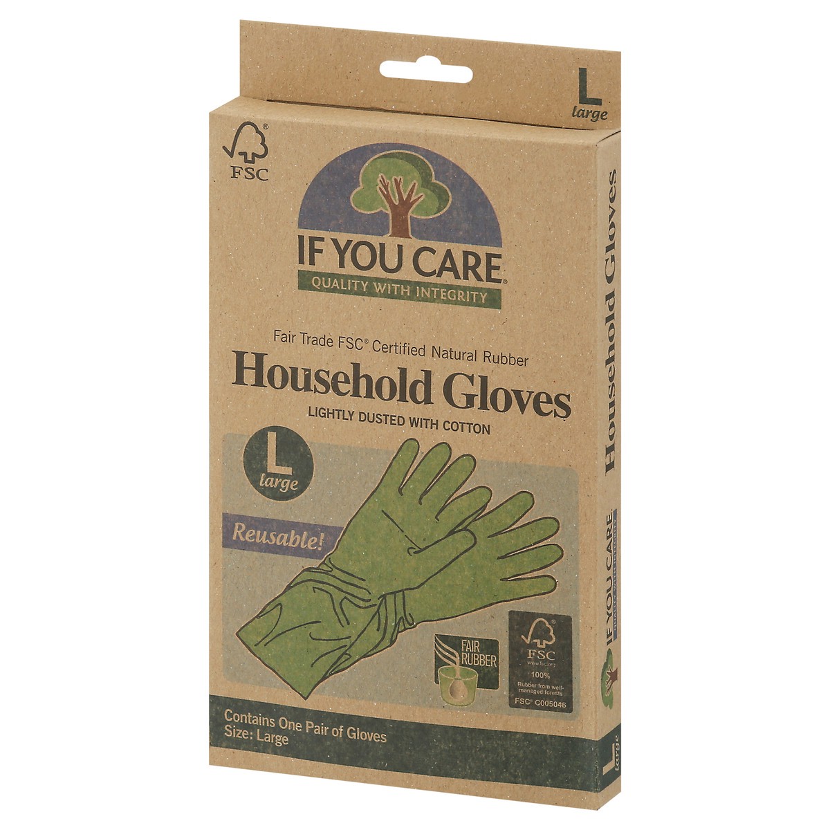 slide 3 of 9, If You Care Reusable Household Gloves Large 1 pr, 1 pr