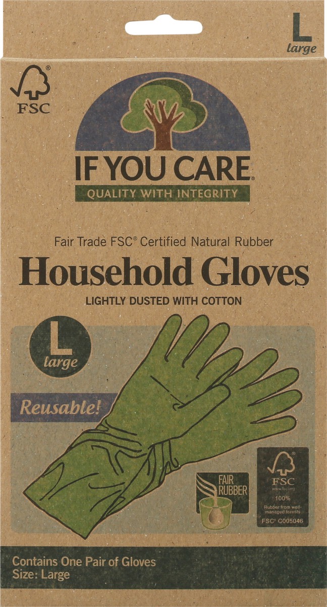 slide 6 of 9, If You Care Reusable Household Gloves Large 1 pr, 1 pr