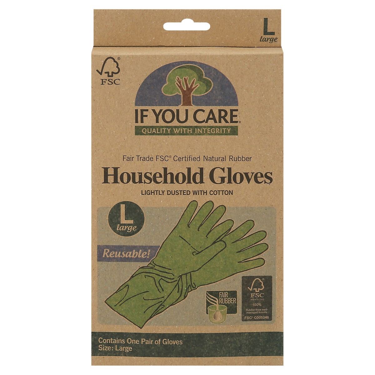 slide 1 of 9, If You Care Reusable Household Gloves Large 1 pr, 1 ct