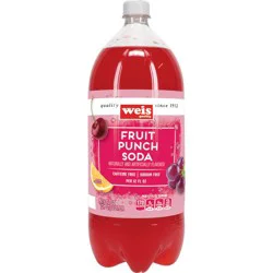 Weis Quality Fruit Punch Caffeine Free Soda - 2 liter