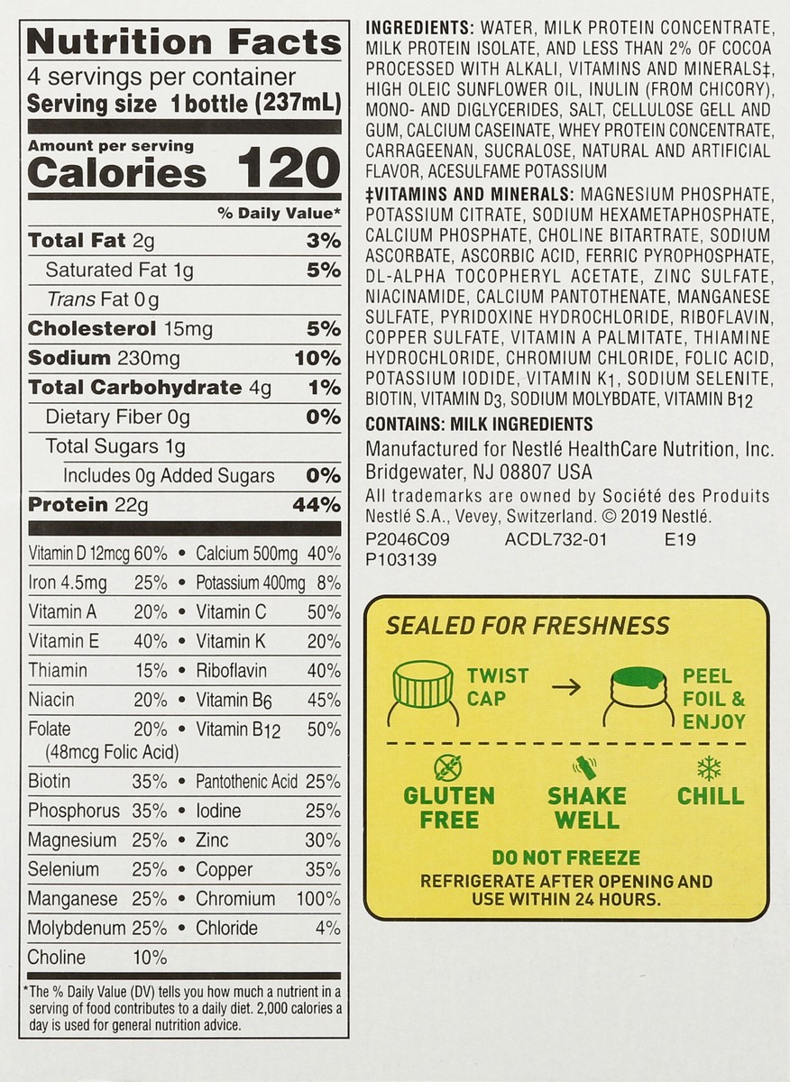 slide 8 of 9, Boost Glucose Control High Protein Ready to Drink Nutritional Drink, Rich Chocolate, 4 - 8 FL OZ Bottles, 32 fl oz