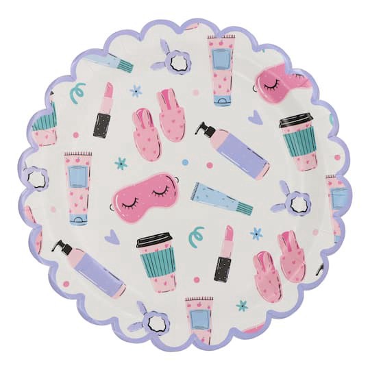 slide 1 of 2, 9" Scalloped Spa Day Dinner Plates, 8ct. By Celebrate It, 8 ct