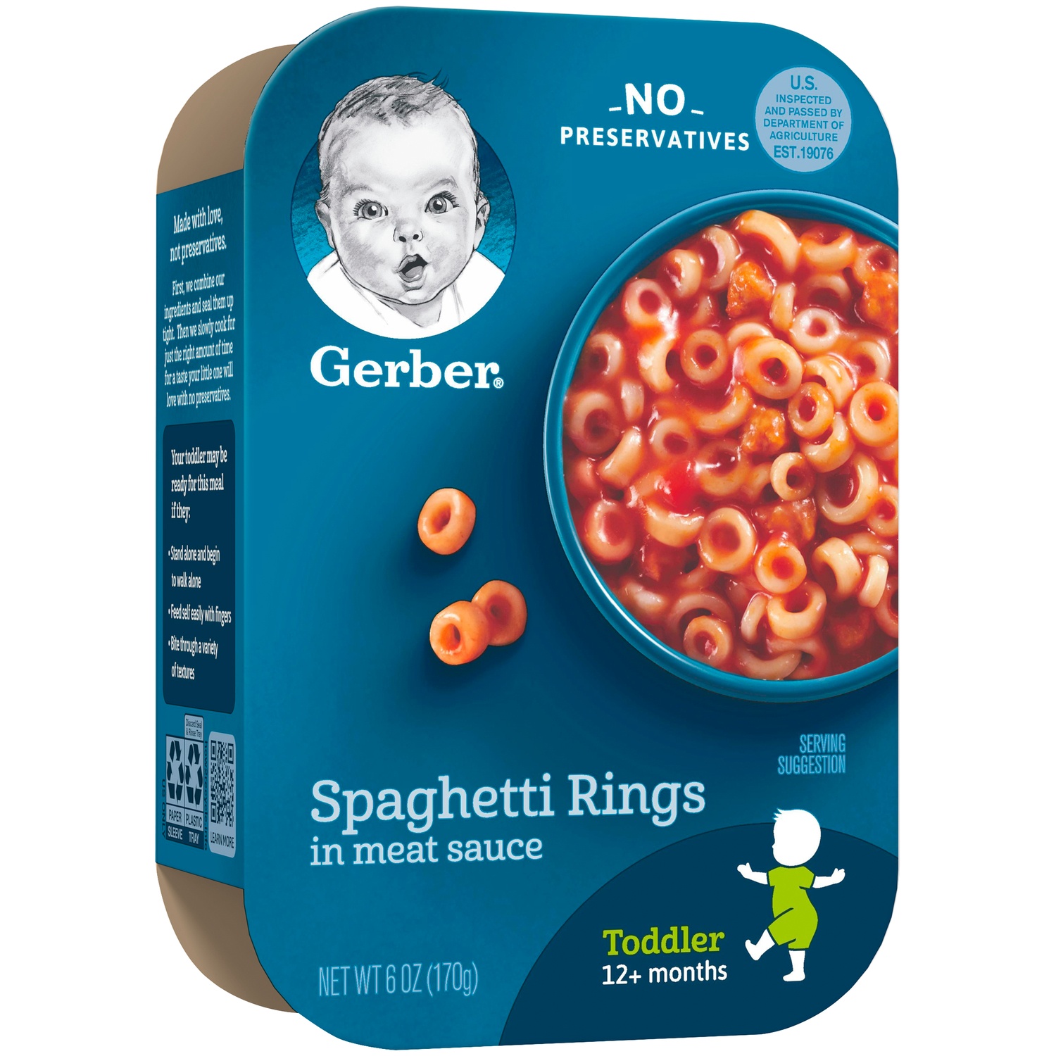 slide 2 of 8, Gerber Spaghetti Rings In Meat Sauce Toddler Lil Meal, 6 oz