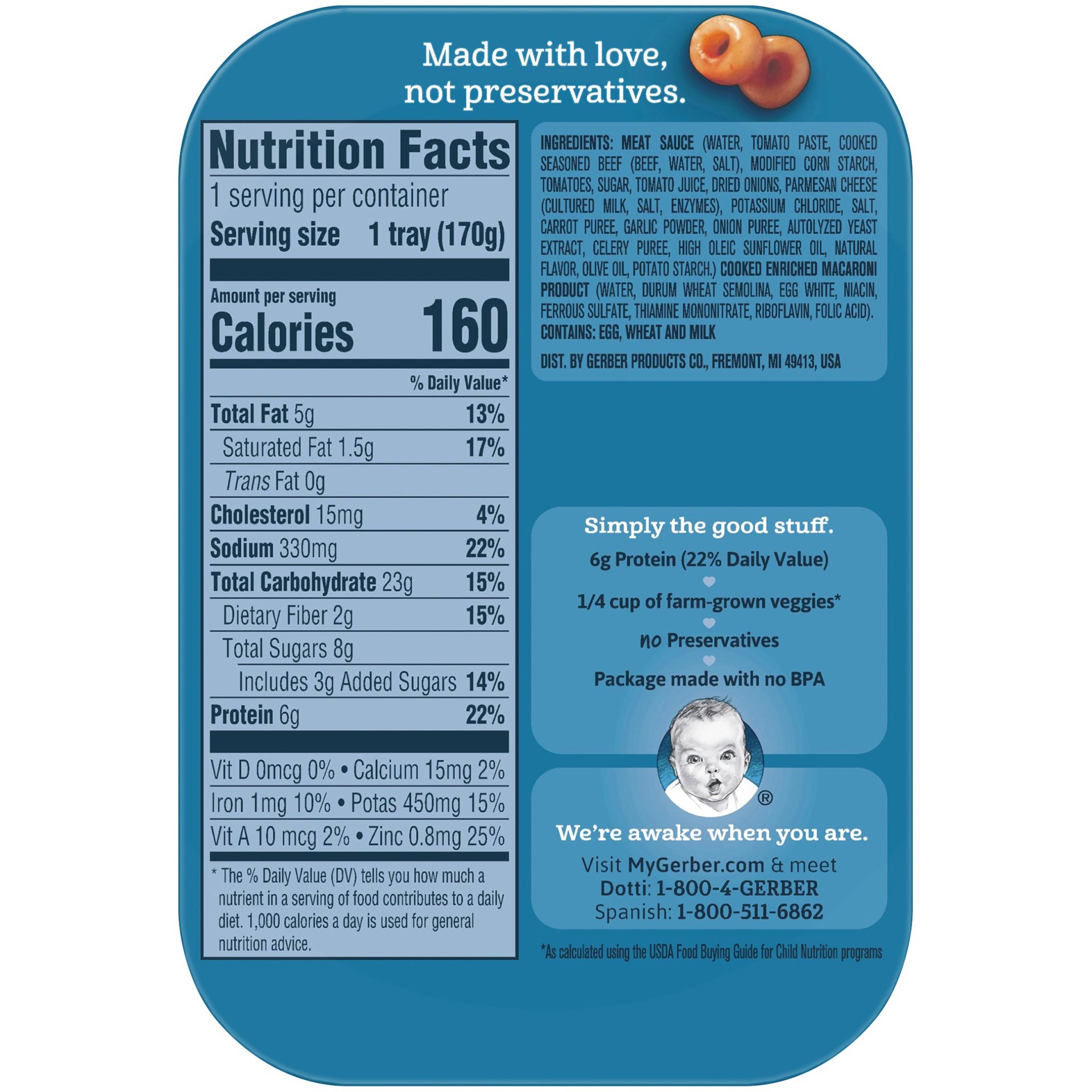 slide 6 of 8, Gerber Spaghetti Rings In Meat Sauce Toddler Lil Meal, 6 oz