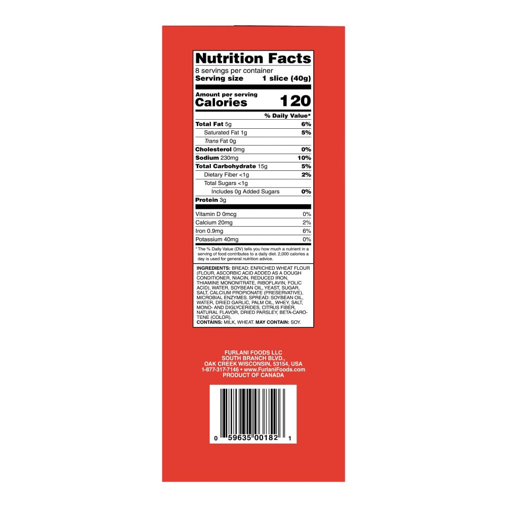 slide 5 of 6, Furlani Garlic Texas Toast 8 ea, 8 ct