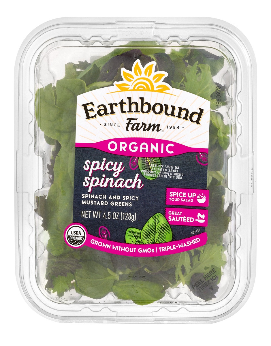 slide 1 of 1, Earthbound Farms Organic Spicy Spinach, 4.5 oz