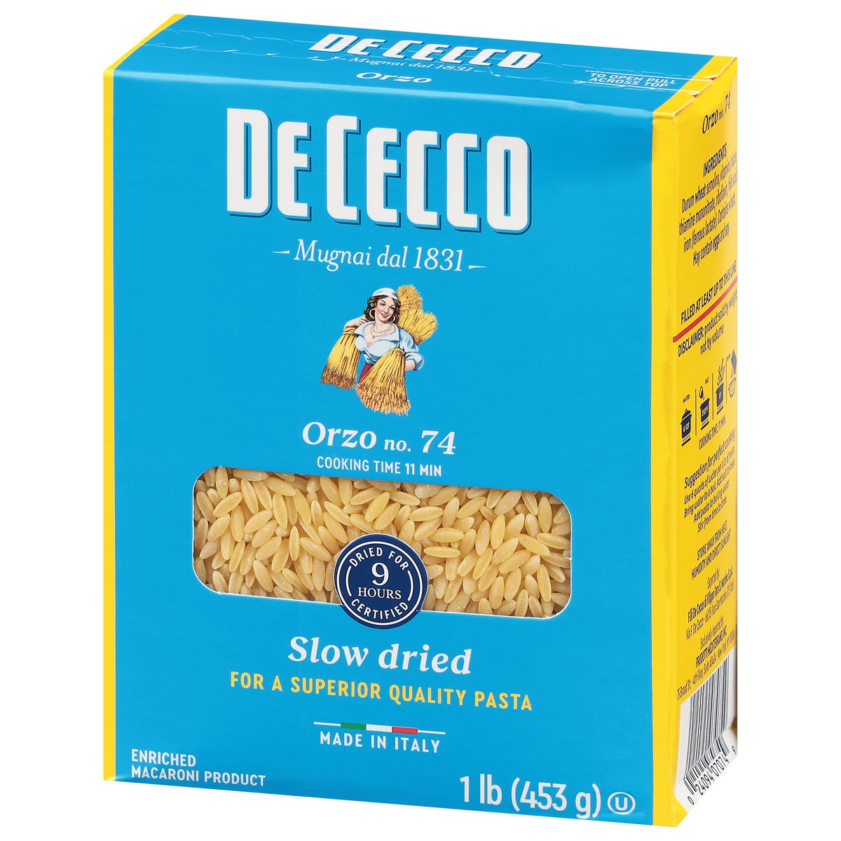 slide 5 of 12, De Cecco No. 74 Orzo 1 lb, 16 oz