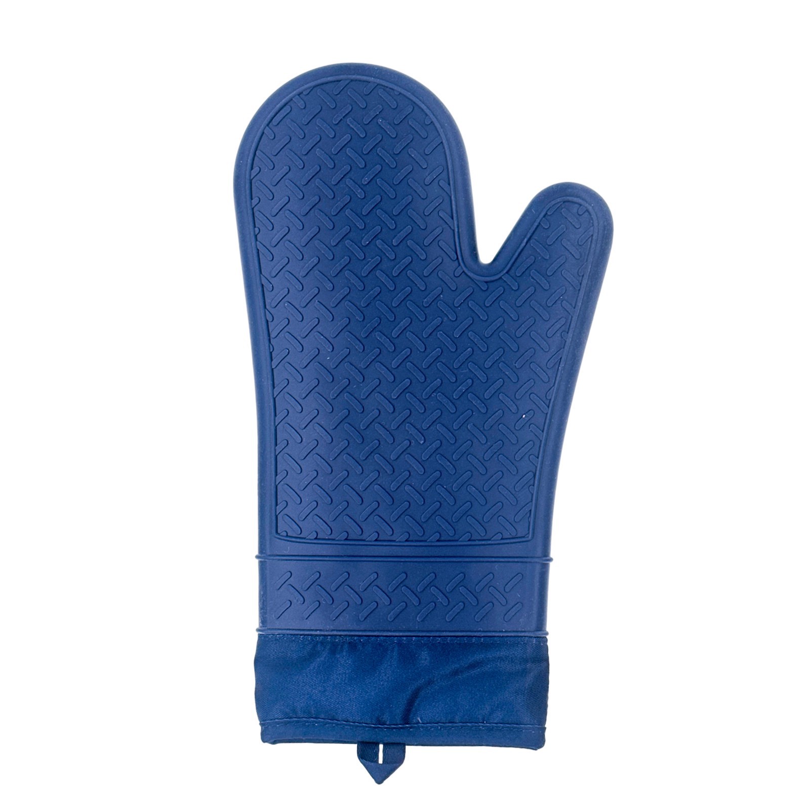 slide 2 of 2, 12.75" Blue Silicone Oven Mitt By Makery, 12.75 in x 7.25 in x 1 in
