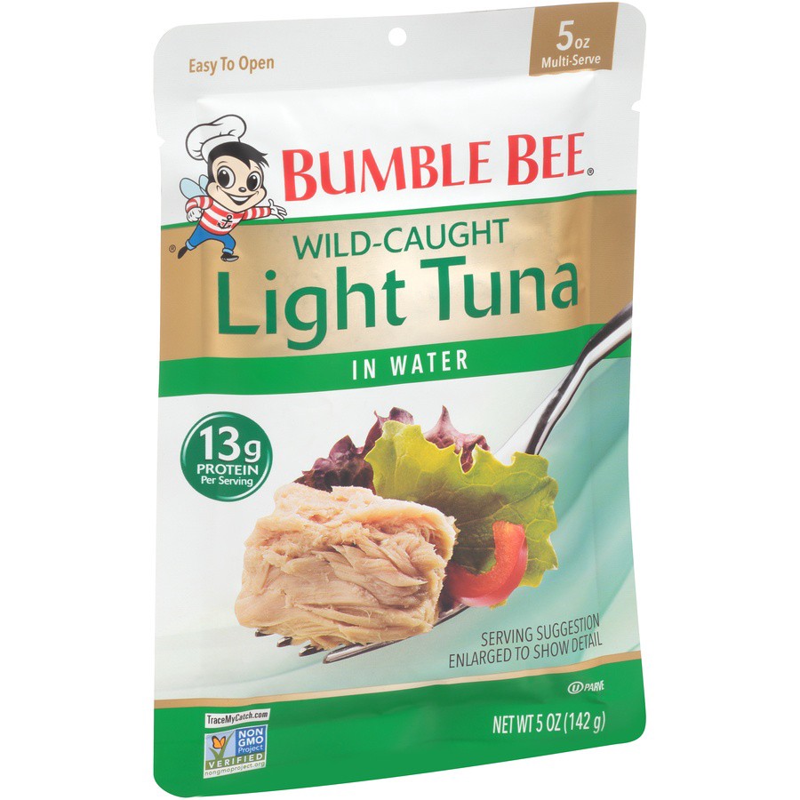 slide 3 of 8, Bumble Bee Wild Caught Light Tuna in Water 5 oz. Pouch, 5 oz