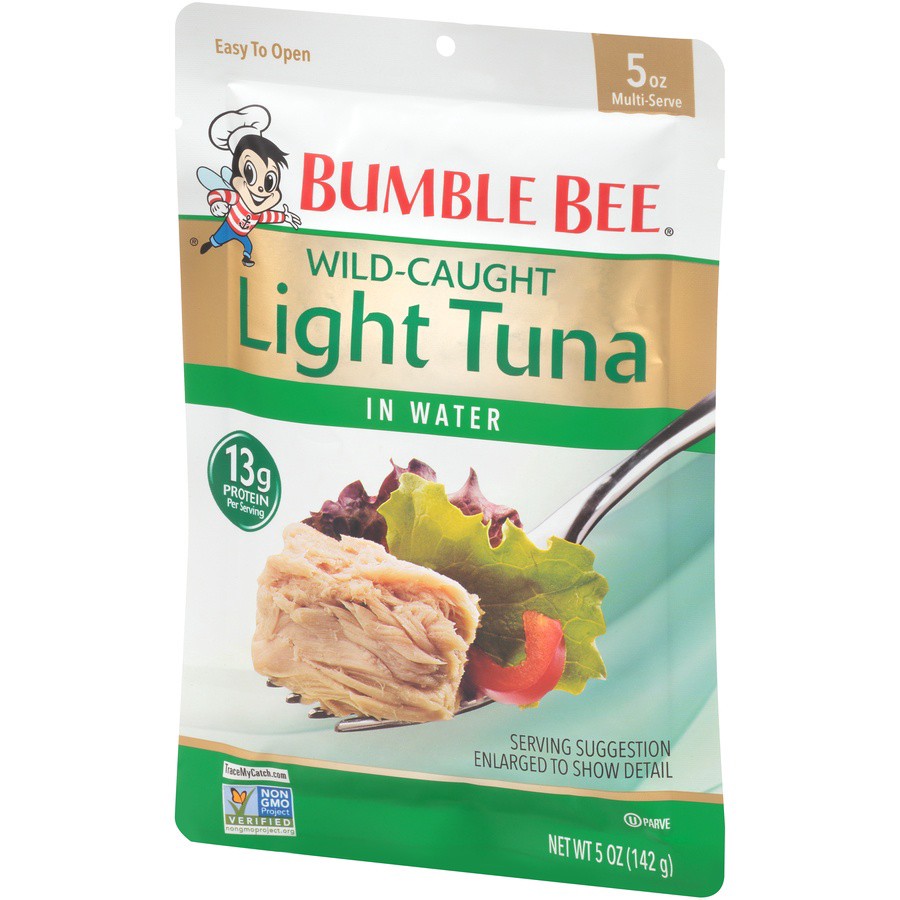 slide 8 of 8, Bumble Bee Wild Caught Light Tuna in Water 5 oz. Pouch, 5 oz