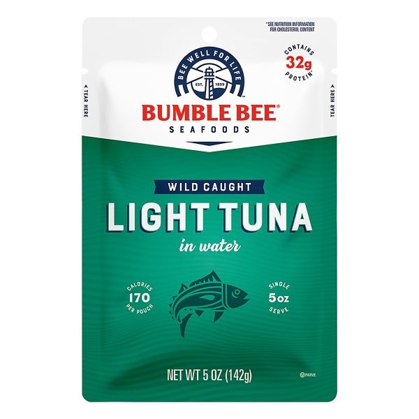 slide 1 of 8, Bumble Bee Wild Caught Light Tuna in Water 5 oz. Pouch, 5 oz