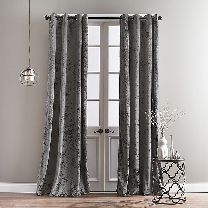 slide 1 of 4, Bedeck Cairo Grommet Window Curtain Panel - Platinum, 108 in