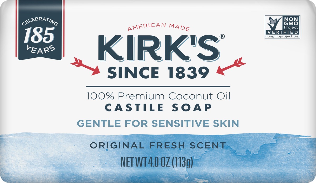 slide 4 of 8, Kirk's Gentle Castile Soap Original Fresh Scent 4 oz., 4 oz