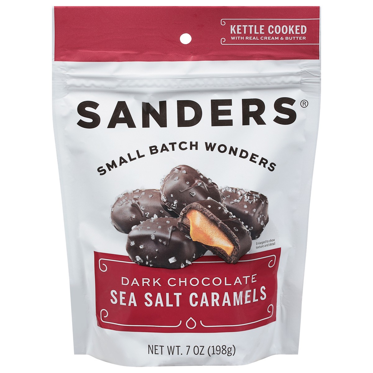 slide 1 of 9, Sanders Sea Salt Caramels Dark Chocolate 7 oz, 7 oz