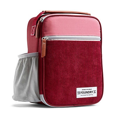 slide 1 of 1, Fit & Fresh Foundry ThayerBurgandy Corduroy Lunch Bag, 1 ct