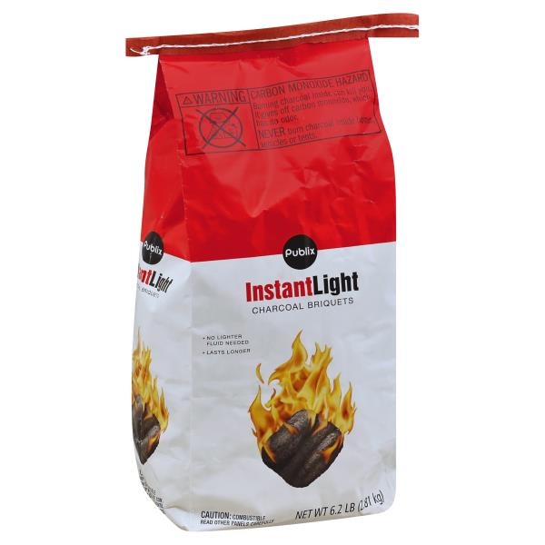 slide 1 of 1, Publix Charcoal Briquets, Instant Light, 6.2 lb