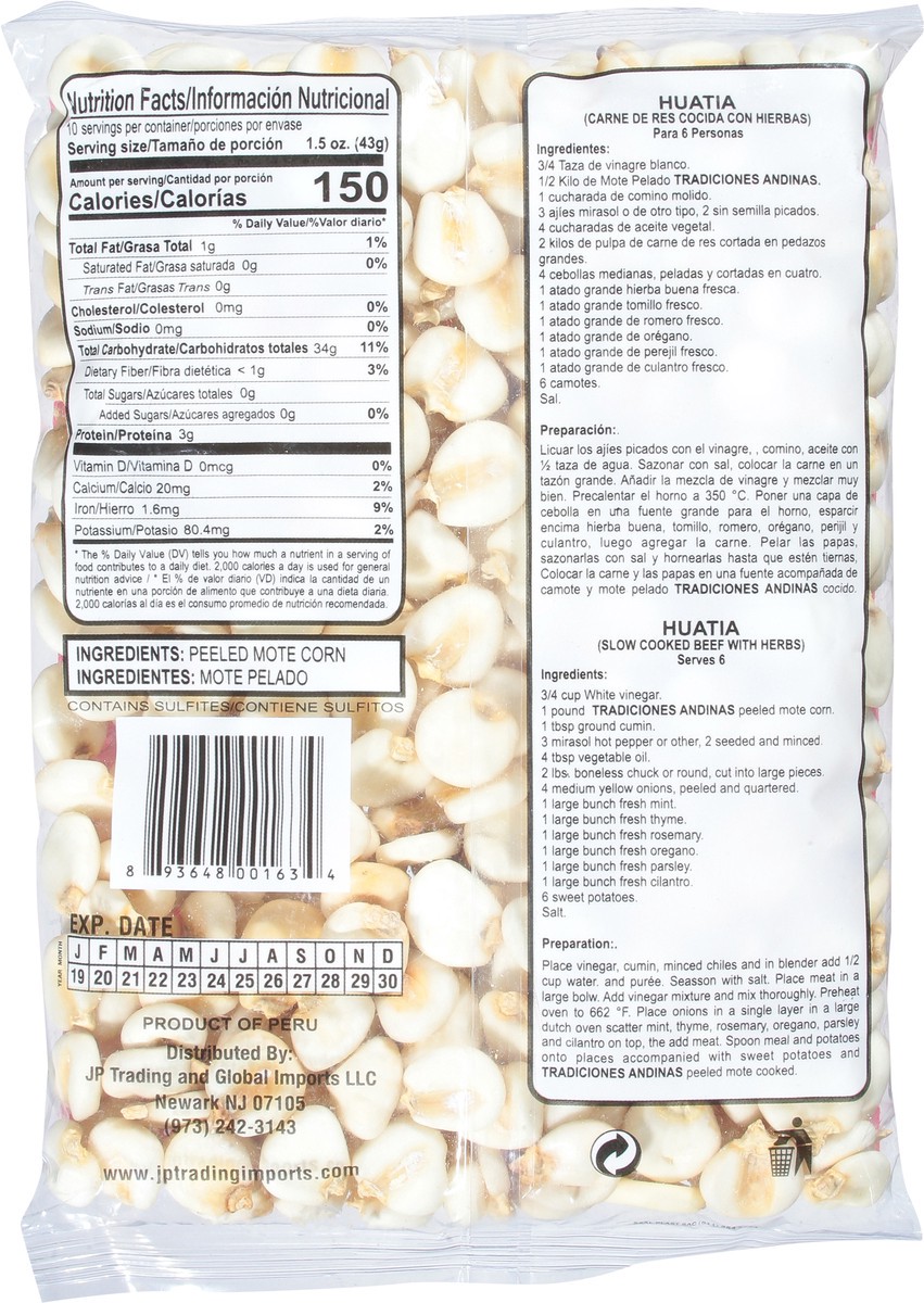 slide 10 of 13, Tradiciones Andinas Peeled Mote Corn 15 oz, 15 oz