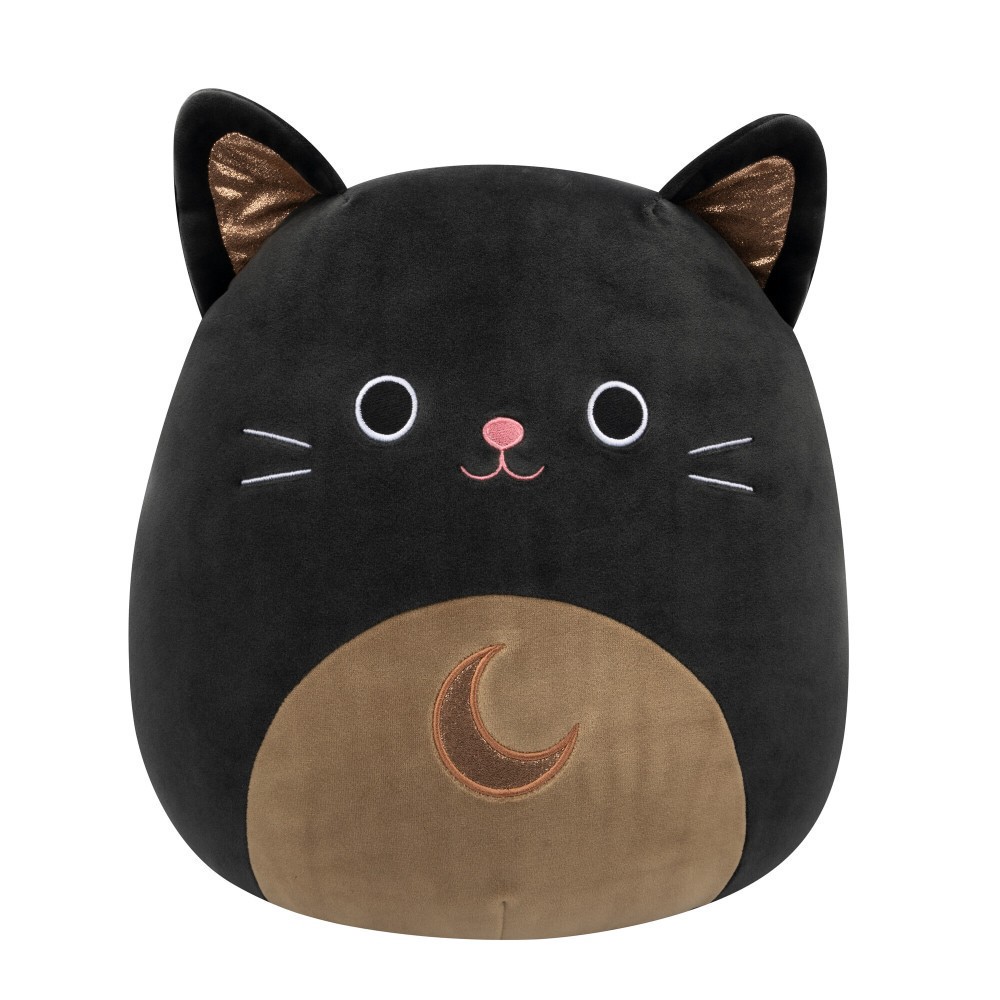 slide 1 of 1, Squishmallows Black Cat With Gold Sparkle Ears & Moon Belly, 12 in