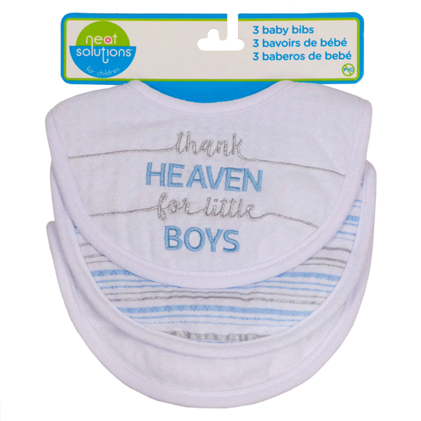 slide 1 of 1, Neat Solutions Pointelle Newborn Bibs, 3 ct