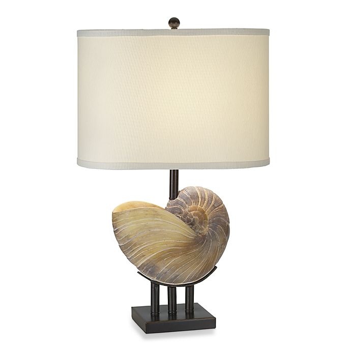 slide 1 of 1, Pacific Coast Lighting Kaanapali Seashell Table Lamp - Bronze, 1 ct