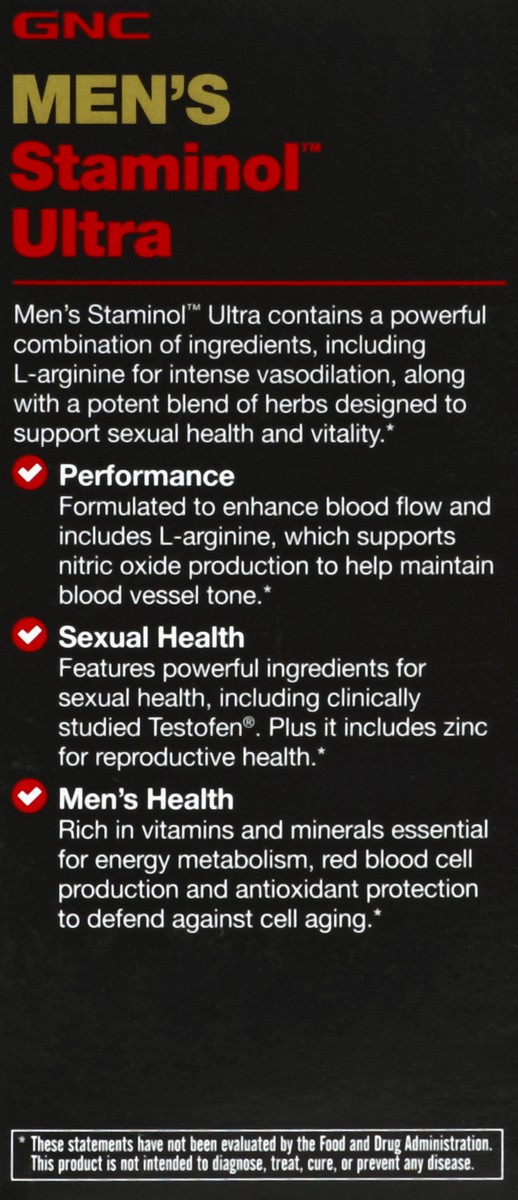 slide 2 of 6, GNC Staminol Ultra 60 ea, 60 ct