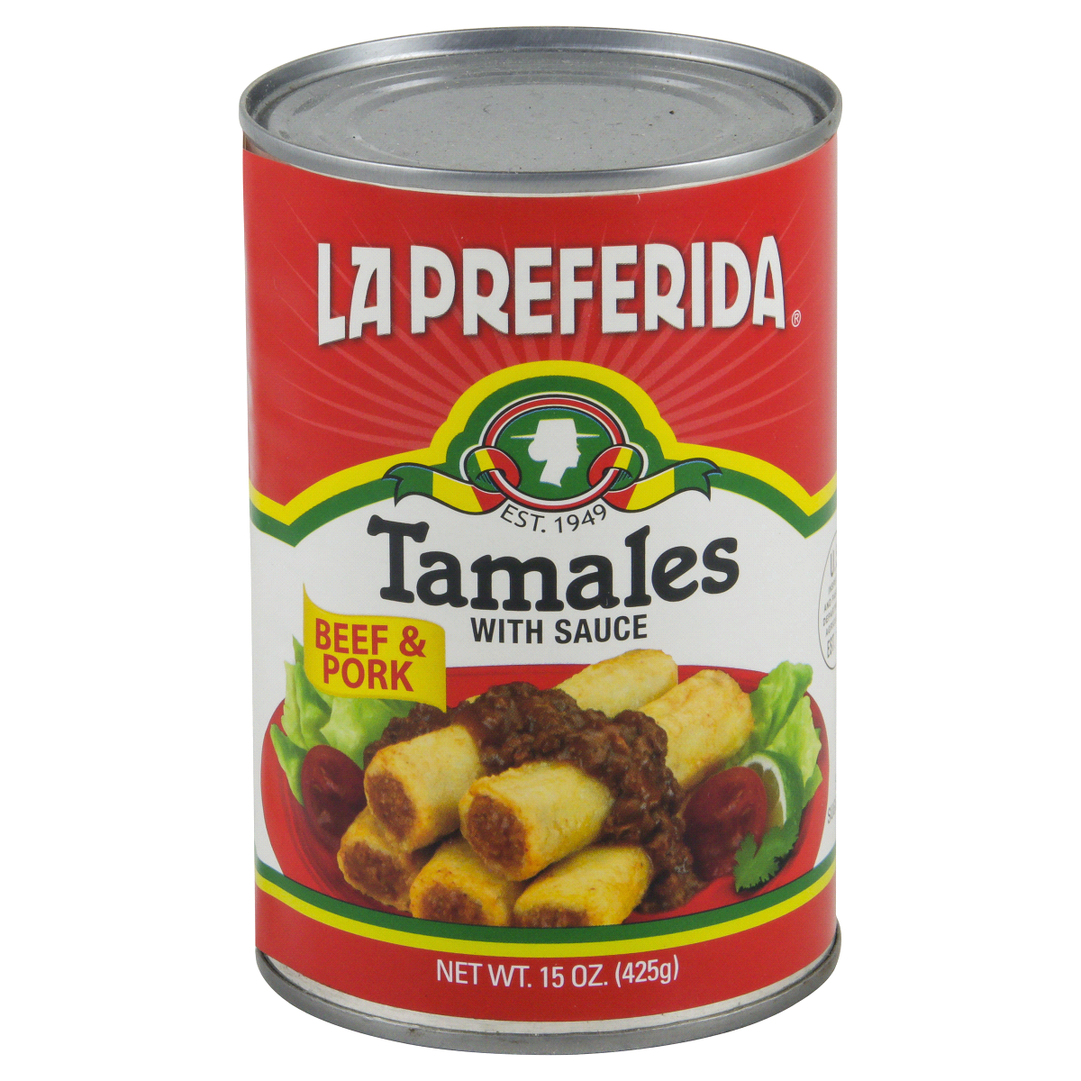 slide 1 of 4, La Preferida Beef & Pork Tamales with Sauce, 15 oz