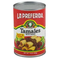 La Preferida Beef & Pork Tamales with Sauce