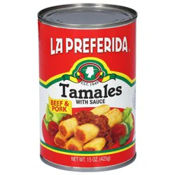 La Preferida Beef & Pork Tamales with Sauce