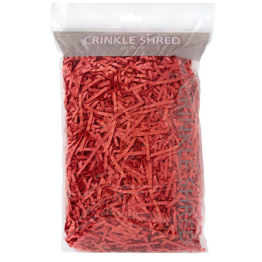 slide 1 of 1, IG Design Crinkle Shred Kraft Paper - Red, 2 oz